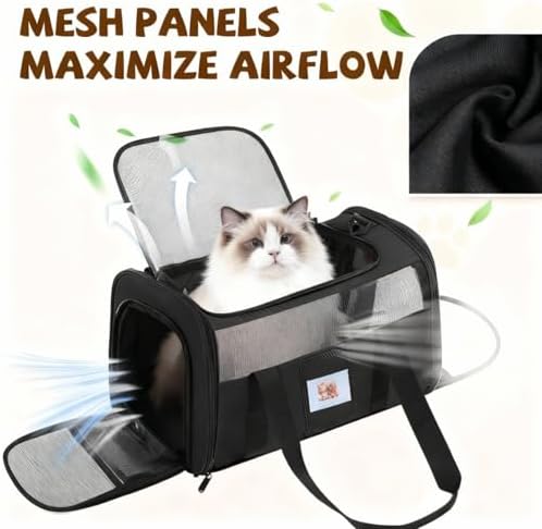Large Soft Cat Carrier Up to 28 Lbs, Washable Pet Bag Medium to Big Pets