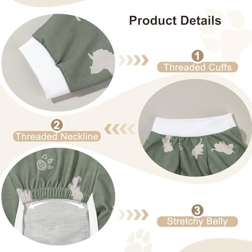 Bienbee Dog Pajamas, 4 Pack Adjustable Onesies for Small to Large Dogs S