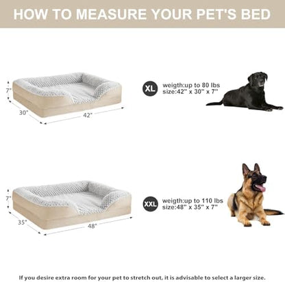 LEXTRO Orthopedic Dog Bed for Medium Dogs, Comfy Sleeping Dog Sofa Bed