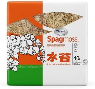 Premium New Zealand Sphagnum Moss, 500g (40L When Hydrated) Classic AA Grade (100mm, 4" Strands) - Harvested in New Zealand's South Island, Dried and Long for Potted Plants, Orchids, Reptiles