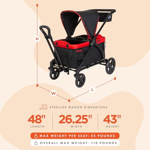 Baby Trend Expedition/Tour LTE 2-in-1 Stroller Wagon, Mars Red