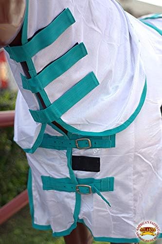 HILASON Horse Fly Sheet 78 in White Turquoise UV Mesh