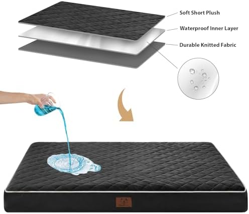 WNPETHOME Orthopedic Waterproof Dog Bed Medium for Comfy Sleeping