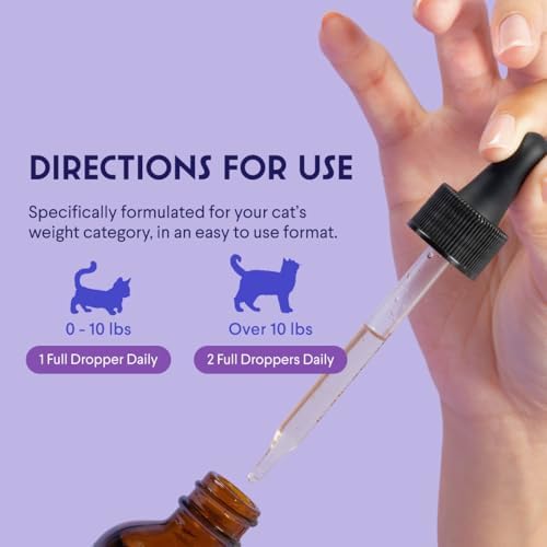 Premium Liquid Glucosamine for Cats – with Collagen, Glucosamine, Chondroitin, MSM, Taurine & Hyaluronic Acid – Cat Joint Support, Mobility & Flexibility - Hip & Joint Cat Supplement (4 Fl Oz)