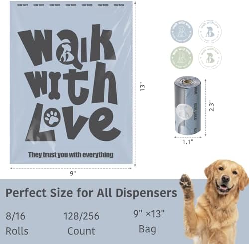 Dog Poop Bags, 256 Count Basic Version, Blue