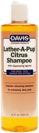 Davis LAPCS12 Lather-A-Pup Citrus Pet Shampoo, 12 oz, Orange