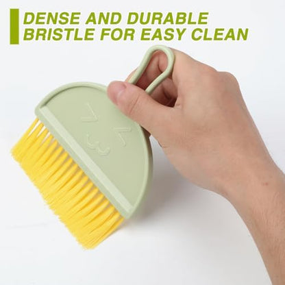 RYPET Mini Dustpan and Brush Set, Small Pet Cage Cleaner(Green)