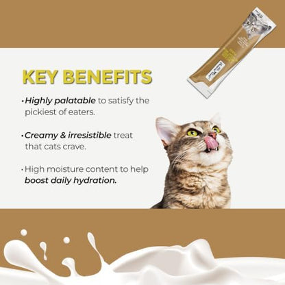 Fussie Cat Super Premium Chicken with Beef in Goat Milk Puree, lickable cat Treats, 0.5oz Pouch Pack of 4