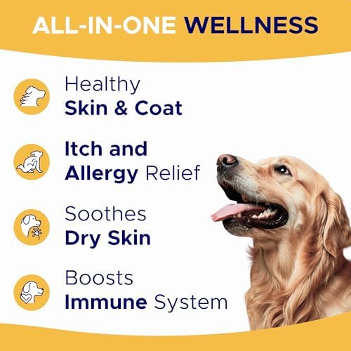 Omega 3 Fish Oil for Dogs - Skin & Coat Support, Itch & Allergy Relief