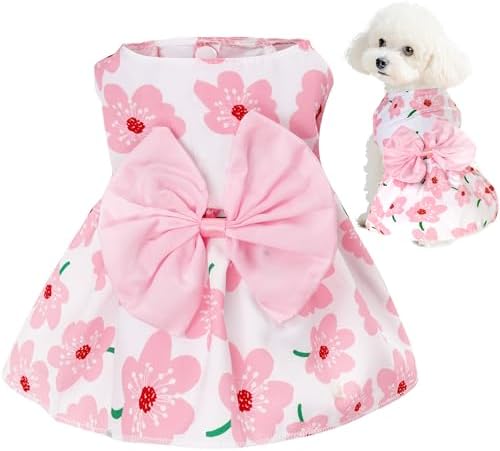choyaxo Floral Dog Dress Cute Dog Skirt Pet Dress Summer Pet Clothes for Puppy Small Cats