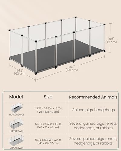 SONGMICS Guinea Pig Playpen, 20 Panels Small Animal Playpen