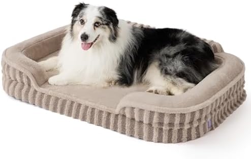 LE SURE Cute Cozy High Back Orthopedic XL Dog Bed with Sides,42" Hazel