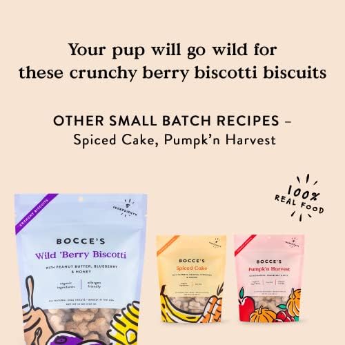 Bocce's Bakery Wild 'Berry Biscotti Crunchy Biscuits Dog Treats, 12 oz