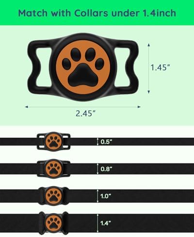 IP68 Waterproof Dog AirTag Holder for Dog Collar, Soft, Stretchy Silicone