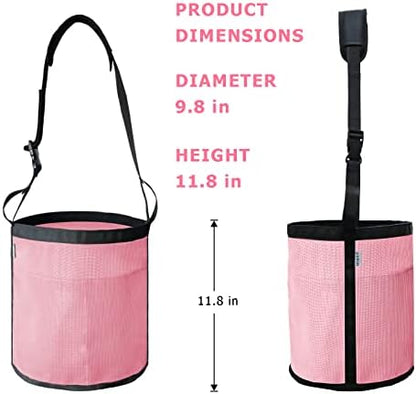 Horse Feed Bag, Nylon Mesh Grain Horse Feed Bucket (Pink 2P)