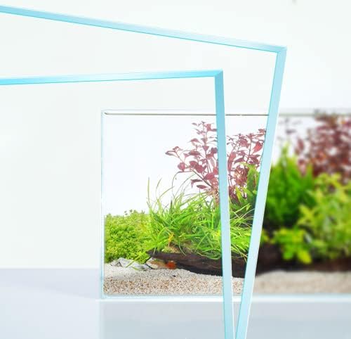 9.5 Gal Rimless Low Iron Glass Aquarium Tank, (17.7" L × 11" W × 11.8" H/ 45cm x 28cm x 30cm), 5mm Thickness Standard Jointed