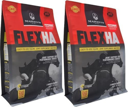 Majesty's Flex HA Wafers - Superior Performance Horse/Equine Joint Support Supplement - HA, Vitamin C, Yucca, Glucosamine (Peppermint, 2 Pack (120 Count Total))