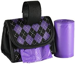 Five Star Pet Purse Style Dispenser with 2 Rolls Made in USA Easy Open Poop Bags Dog Waste Bags (Purple Black)