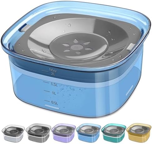 UPSKY 70oz Dog Water Bowl, No Spill Slow Drinking Feeder for Messy Drinke