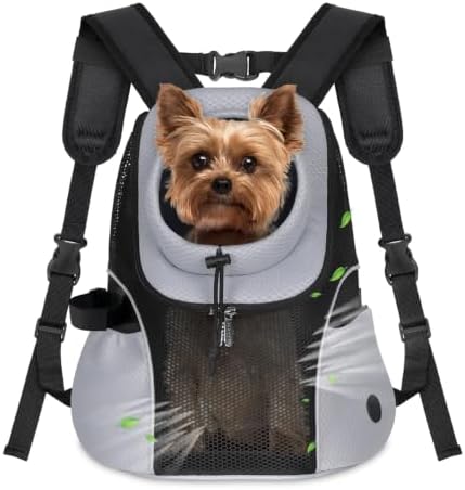 WOYYHO Pet Dog Carrier Backpack, Ventilated Mesh Small Dog Front Backpack