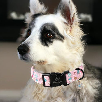 Christmas Dog Collar for Small Dogs, Pink Girl Dog Collar