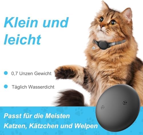GPS Cat Tracker Collar, iOS‑Only Smart Pet Activity Tracker, 2 Pack
