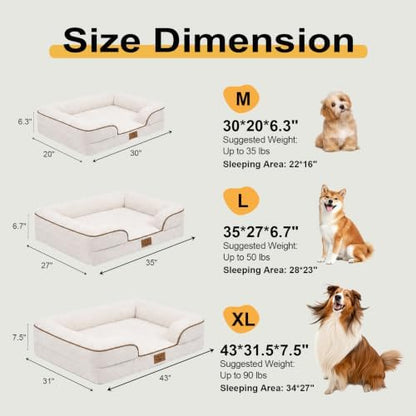 Orthopedic Dog Bed Medium Size Dog, Memory Foam Dog Bed Couch, 30" L