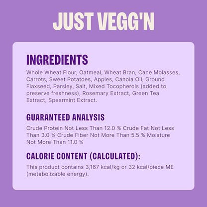 Wellness Old Mother Hubbard Classic Just Vegg'n Dog Biscuits, Natural Training Treats, Sweet Potato, Oats, Apple and Carrot Flavor, Mini Size, 20 oz Bag