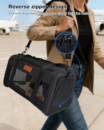 Pet Carrier Airline Approved for Pets Up to 10 Lb, 17x11x9.5 in