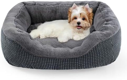 INVENHO Dog Beds for Small Medium Dogs Washable, Calming Orthopedic Warming Soft Calming Sleeping Durable Pet Bed with Anti-Slip Bottom