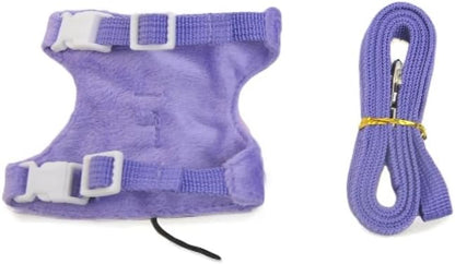 Small Animal Harness and Leash Set, Adjustable Escape Proof Ferret Harness Vest for Adult Ferret, Meerkat, King Squirrel & Fancy Rat, Soft Comfortable Pet Walking Harness with Leash