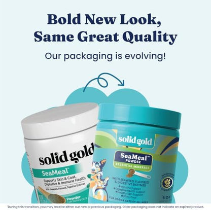 Solid Gold Dog & Cat Multivitamin Powder, Omega 3 & Kelp, Skin & Coat, 5oz