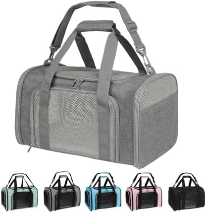 Carriers Soft-Sided Large Pet Carrier for Cats Dogs Small Animals Up to 35Lbs,Top Load Carrier,Ventilated Design,Portable Cat Carrier Airline Approved(X-Large, Grey)