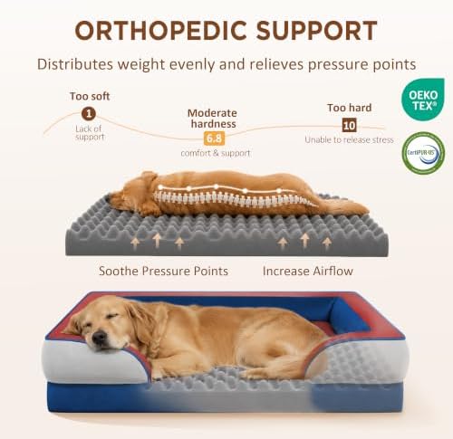 Comfort Expression Orthopedic Dog Beds for Large Sized Dog with Bolster