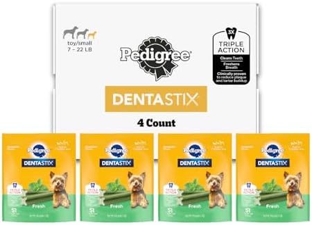 Pedigree Dentastix Small & Toy Breed Dental Dog Treats, Fresh, 204 Count