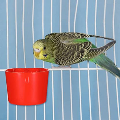Suclain 30 Pcs Seed Cups for Bird Cages, Hanging Plastic Cage Feeders