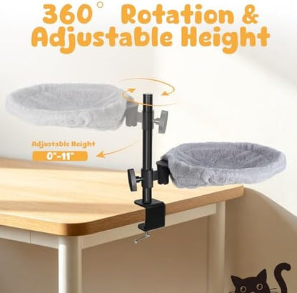 Topmart Cat Desk Bed with 360° Rotating & Adjustable Height