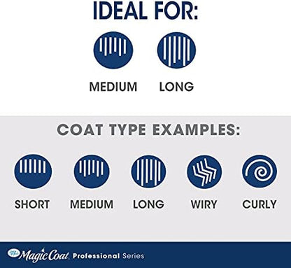 Four Paws Magic Coat Professional Series Cat Slicker Brush for Medium or Long Coats - Gently Removes Excess Hair, Stimulates Natural Oils, Ideal for Cats and Kittens, Lightweight Wood Handle