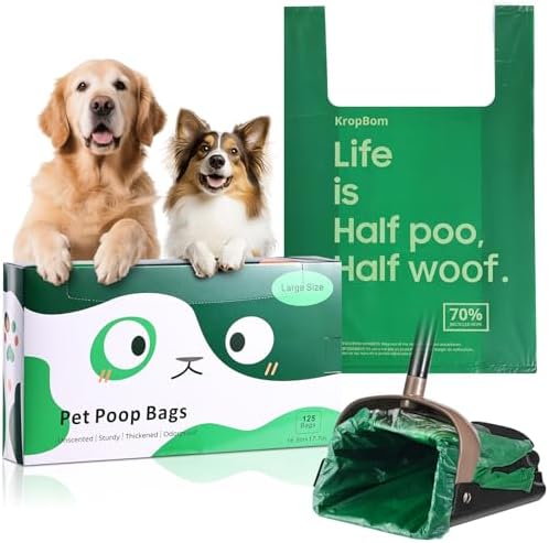 125 Pack Large Dog Poop Bags for A&H Swivel Bin Pooper Scooper
