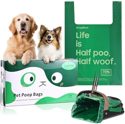125 Pack Large Dog Poop Bags for A&H Swivel Bin Pooper Scooper