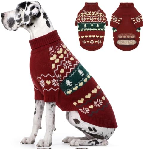 Great Dane Sweaters for Giant Breed Dogs, Christmas Dog Turtleneck, XXXXXL