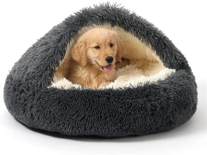 NOYAL Hooded Donut Bed, Calming Cave for Cats & Small Dogs