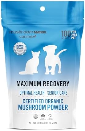 Om Mushroom Matrix Pet - Canine | Maximum Recovery | USA Grown Human-Grade Organic Mushroom Powder Pet Supplement | Optimal Health & Senior Care for Dogs & Cats | 100 Grams, 3.5 oz