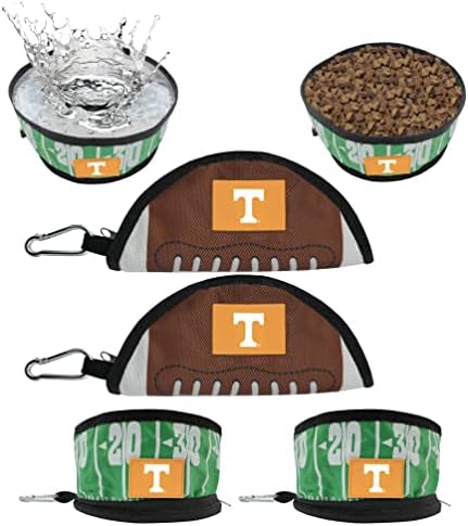 NCAA Tennessee Volunteers Pets First Collapsible Dog Travel Bowl Set, 2 Pack Food and Water Bowls for Dogs, Best Portable & Lightweight Leak-Proof Dog Bowls for Travel