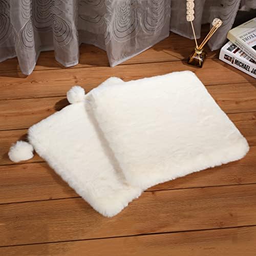 SHENGOCASE 2-Pack 18" x 18" Faux Rabbit Fur Cat Condo Replacement Cushion. Cat Dog Bed Cushion Pad for Window Perch Cat Tree Tower Carrier Cage Crate Kennel Furniture