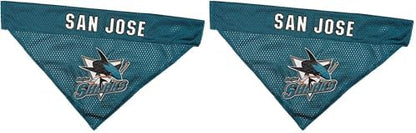 NHL San Jose Sharks Bandana for Dogs & Cats, Small/Medium. - Cute & Stylish Bandana! The Perfect Hockey Fan Scarf Bandana, Great for Birthdays Or Any Party! (Pack of 2)