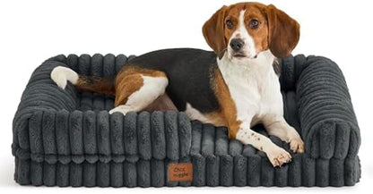 ChiXnuggle Faux Fur Orthopedic Dog Bolster Bed, Waterproof Washable Cover