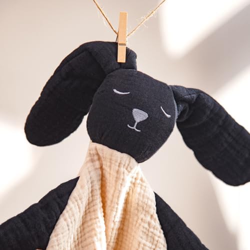 lulumoon Muslin Baby Security Blanket: Soft Bunny Lovey for Self-Soothe