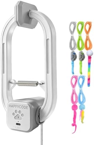 Interactive cat toy, Electric cat teaser, Door clip, 2 Motion modes,Gray