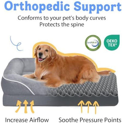 Chez Paw Waterproof Orthopedic XL Dog Bed for Large and Extra Large Dogs